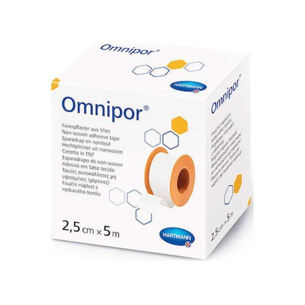 Αυτοκόλλητη ταινία στερέωσης Omnipore Hartmann 2,5 cm x 5 m επιδεσμική ταινία