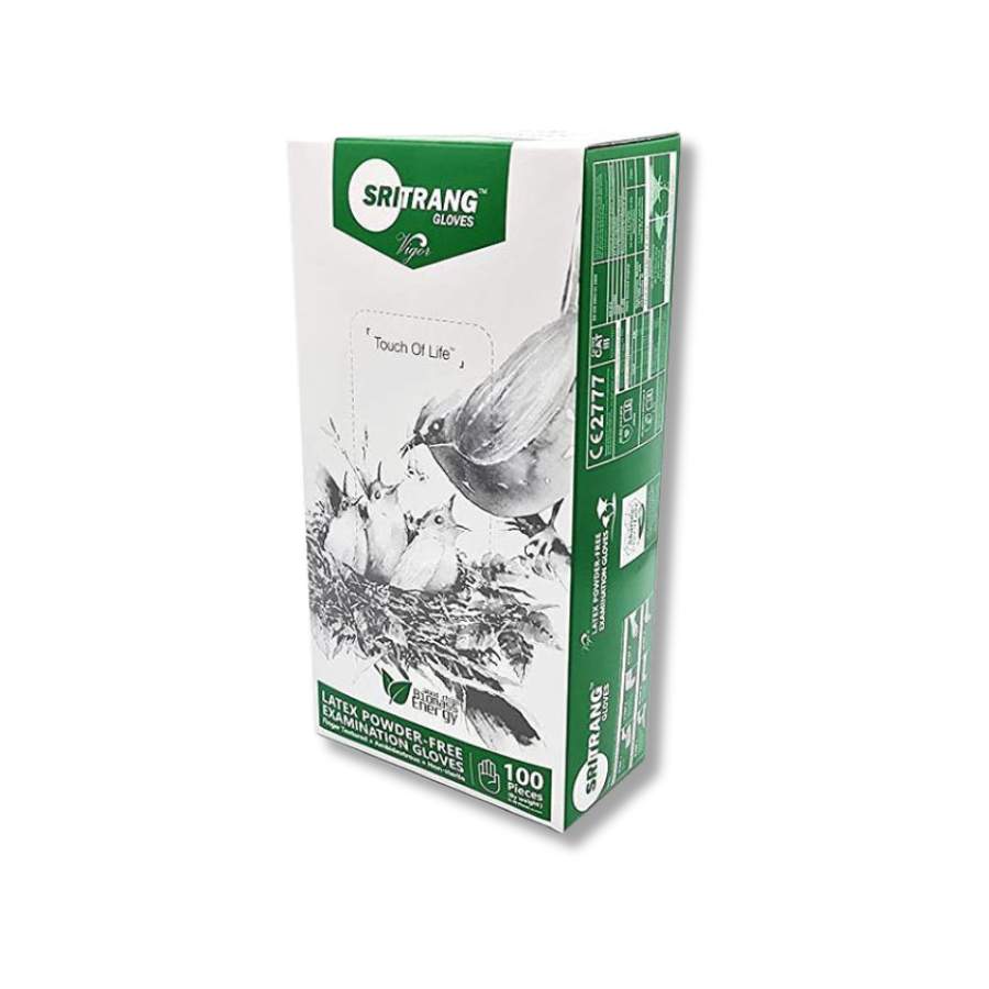 Εξεταστικά γάντια Latex Sri-Trang χωρίς πούδρα λευκό 100τμχ. λάτεξ μιας χρήσης