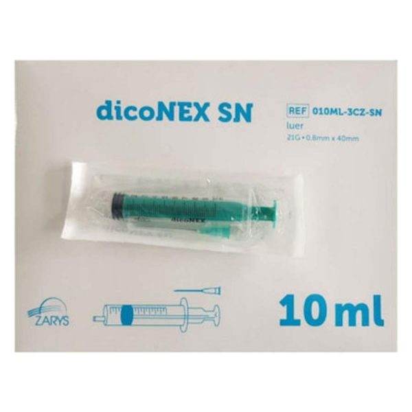 Σύριγγες με βελόνα 10ml G21 0,8mmX40mm ZARYS DicoNEX πράσινο 100τμχ ενέσιμο υλικό αποστειρωμένες μη πυρετογόνες