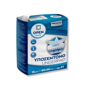 Υποσέντονο μίας χρήσης Open Care 60x90cm – απορροφητικό και αδιάβροχο, ιδανικό για ακράτεια και νοσηλεία στο σπίτι