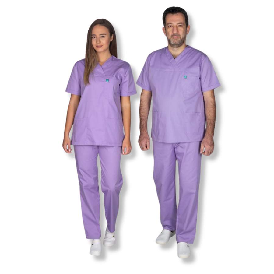 Scrub Unisex Μωβ Ιατρική στολή σετ γιατροί νοσηλευτές κτηνίατροι αισθητικοί