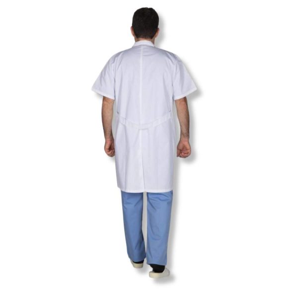 Ιατρική Ποδιά κοντό μανίκι Λευκή Apron Man γιατροί νοσοκόμοι αισθητικοί κτηνίατροι (3)