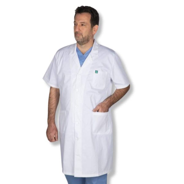 Ιατρική Ποδιά κοντό μανίκι Λευκή Apron Man γιατροί νοσοκόμοι αισθητικοί κτηνίατροι