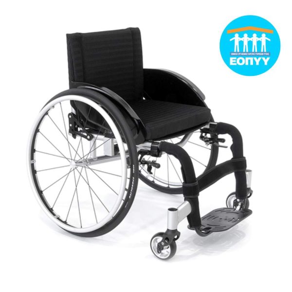 Αμαξίδιο αλουμινίου ελαφρού τύπου “LIGHT SPORT” της Vita Orthopaedics με πτυσσόμενη πλάτη και Quick Release τροχούς, σε γκρι απόχρωση