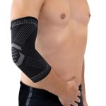 Αγκωνίδα ελαστική "ACTIVE" της Vita Orthopaedics – αμφιδέξια, χωρίς ραφές, σε μαύρο/γκρι χρώμα, για πόνους αγκώνα και μυϊκή υποστήριξη.