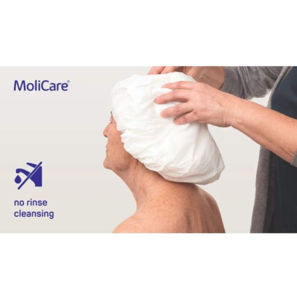 Προεμποτισμένο σκουφάκι λουσίματος με σαμπουάν & μαλακτικό χωρίς χρήση νερού Molicare Skin Hartmann (1)