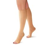 Κάλτσες συμπίεσης κάτω γόνατος Class III 30-40 mmHg Vita Orthopaedics, μπεζ, με ανοικτά δάχτυλα και κλειστή πτέρνα – για έντονη φλεβική υποστήριξη.