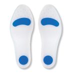 Ανατομικά πέλματα σιλικόνης για πλατυποδία Deramed με ανύψωση ποδικής καμάρας και μπλε σημεία απορρόφησης κραδασμών – ζεύγος για άνδρες και γυναίκες.