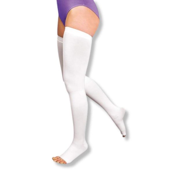 Αντιθρομβωτικές κάλτσες ριζομηρίου Vita Orthopaedics με σιλικόνη, συμπίεση 18-24 mmHg, ανοικτές στα δάχτυλα.