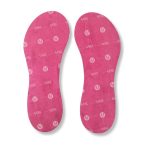 Πάτοι σιλικόνης με επένδυση microfiber Deramed σε ροζ και μπλε χρώμα – ιδανικοί για άνεση και απορρόφηση κραδασμών κατά την ορθοστασία.